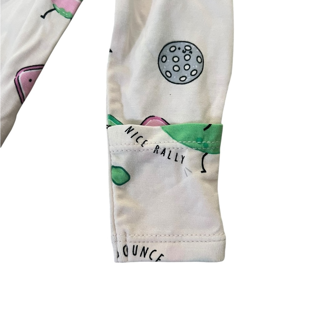 Angel Dear baby pickleball One Piece Footie - Pink and Green - Picture 5 of 6